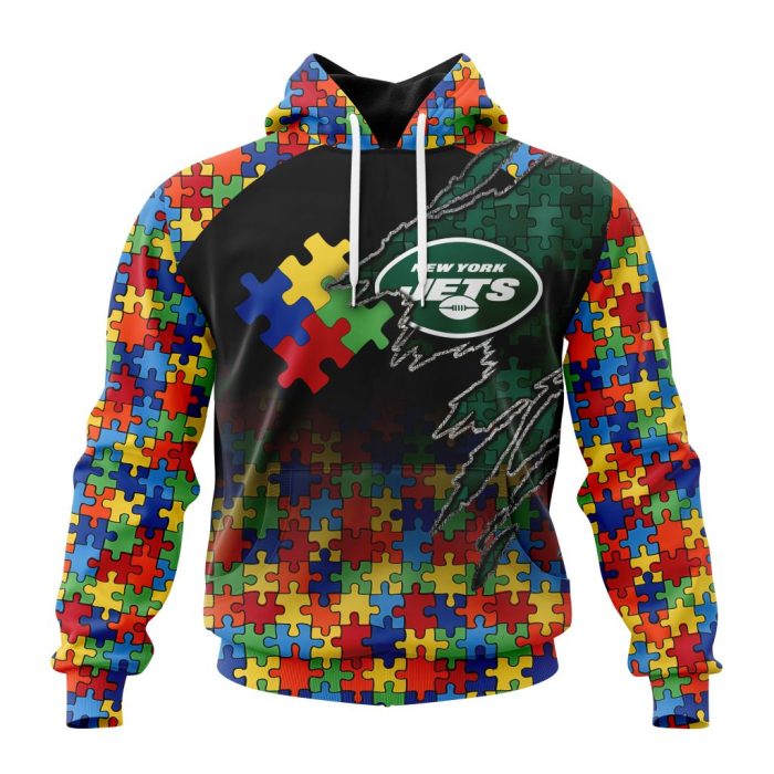 Customized NFL New York Jets Autism Awareness Design Unisex Hoodie TH1041