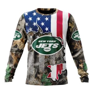Customized NFL New York Jets USA Flag Camo Realtree Hunting Unisex Sweatshirt SWS183