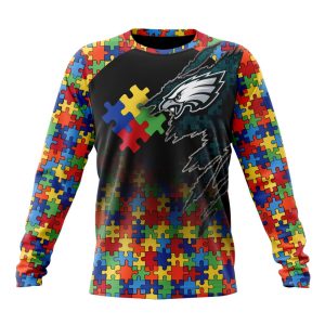 Customized NFL Philadelphia Eagles Autism Awareness Design Unisex Sweatshirt SWS184