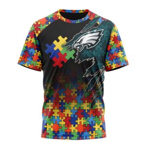 Customized NFL Philadelphia Eagles Autism Awareness Design Unisex Tshirt TS2901