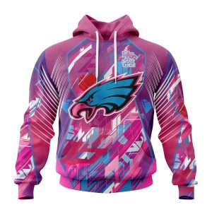 Customized NFL Philadelphia Eagles I Pink I Can Fearless Again Breast Cancer Unisex Hoodie TH1048