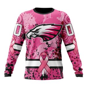 Customized NFL Philadelphia Eagles I Pink I Can! In October We Wear Pink Breast Cancer Unisex Sweatshirt SWS186