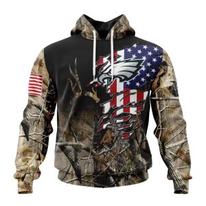 Customized NFL Philadelphia Eagles Special Camo Realtree Hunting Unisex Hoodie TH1050