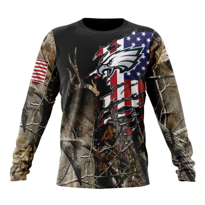 Customized NFL Philadelphia Eagles Special Camo Realtree Hunting Unisex Sweatshirt SWS187