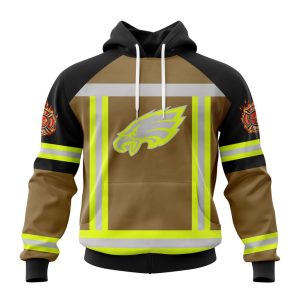 Customized NFL Philadelphia Eagles Special Firefighter Uniform Design Unisex Hoodie TH1051