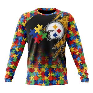 Customized NFL Pittsburgh Steelers Autism Awareness Design Unisex Sweatshirt SWS190