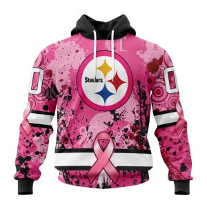 Customized NFL Pittsburgh Steelers I Pink I Can! In October We Wear Pink Breast Cancer Unisex Hoodie TH1055