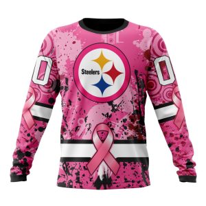 Customized NFL Pittsburgh Steelers I Pink I Can! In October We Wear Pink Breast Cancer Unisex Sweatshirt SWS192
