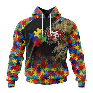 Customized NFL San Francisco 49ers Autism Awareness Design Unisex Hoodie TH1059