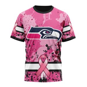 Customized NFL Seattle Seahawks I Pink I Can! In October We Wear Pink Breast Cancer Unisex Tshirt TS2921