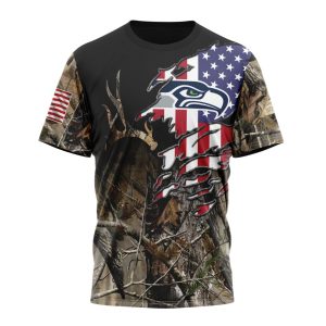 Customized NFL Seattle Seahawks Special Camo Realtree Hunting Unisex Tshirt TS2922