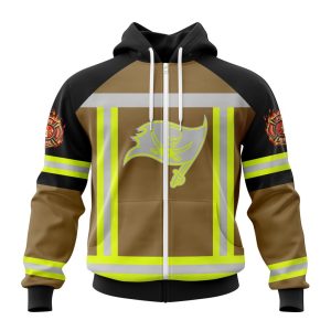 Customized NFL Tampa Bay Buccaneers Special Firefighter Uniform Design Unisex Zip Hoodie TZH0381