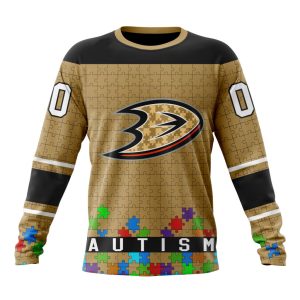 Customized NHL Anaheim Ducks Hockey Fights Against Autism Unisex Sweatshirt SWS1225