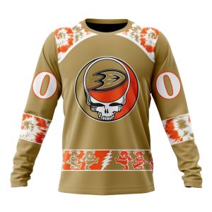 Customized NHL Anaheim Ducks Special Grateful Dead Skull Unisex Sweatshirt SWS1228