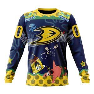 Customized NHL Anaheim Ducks Specialized Jersey With SpongeBob Unisex Sweatshirt SWS1235
