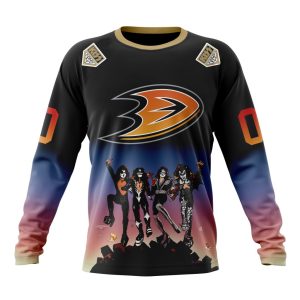 Customized NHL Anaheim Ducks X KISS Band Design Unisex Sweatshirt SWS1236