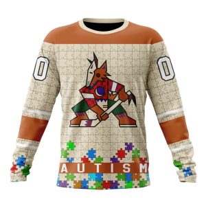 Customized NHL Arizona Coyotes Hockey Fights Against Autism Unisex Sweatshirt SWS1238