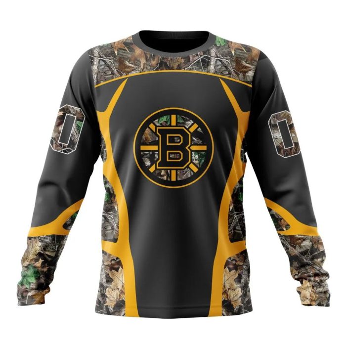 Customized NHL Boston Bruins Special Camo Hunting Design Unisex Sweatshirt SWS1253