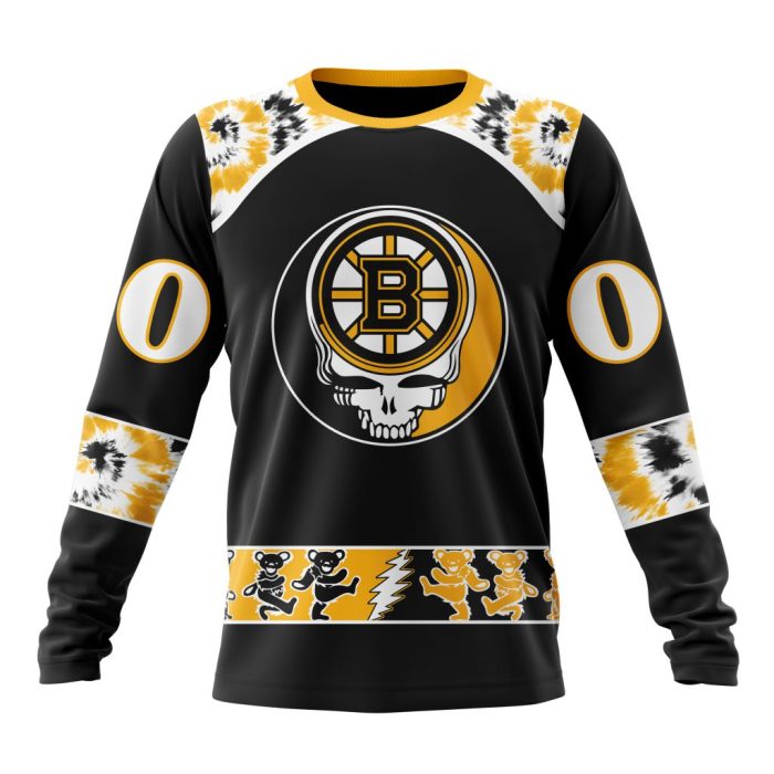Customized NHL Boston Bruins Special Grateful Dead Skull Unisex Sweatshirt SWS1254