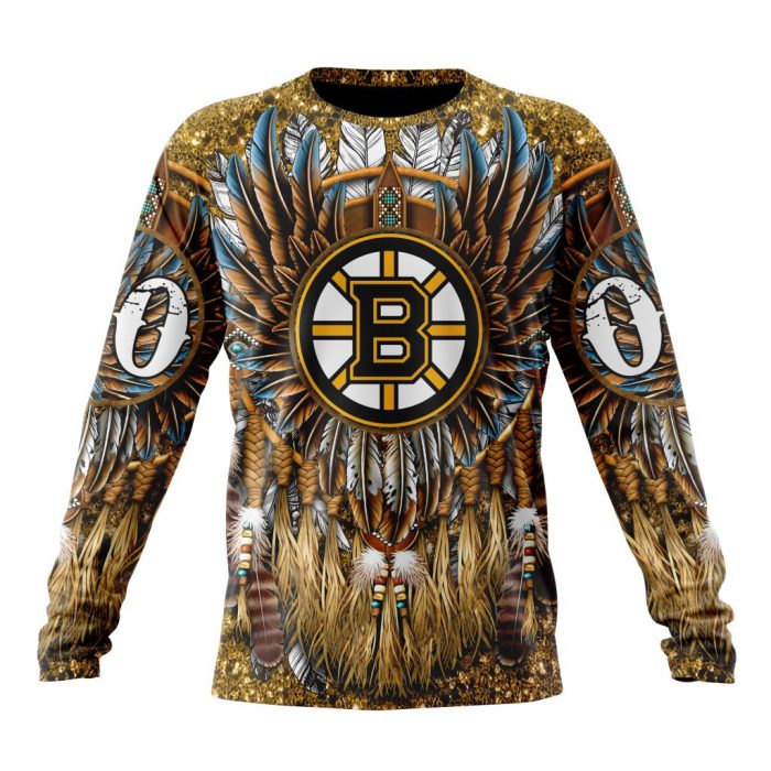 Customized NHL Boston Bruins Special Native Costume Design Unisex Sweatshirt SWS1255