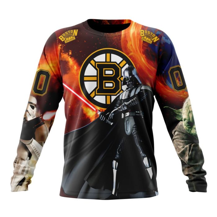 Customized NHL Boston Bruins Specialized Darth Vader Star Wars Unisex Sweatshirt SWS1258
