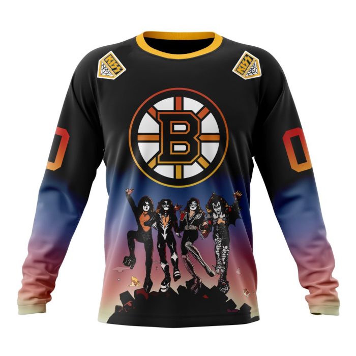Customized NHL Boston Bruins X KISS Band Design Unisex Sweatshirt SWS1262