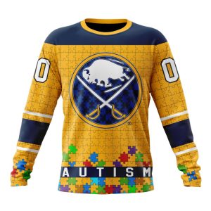Customized NHL Buffalo Sabres Hockey Fights Against Autism Unisex Sweatshirt SWS1264