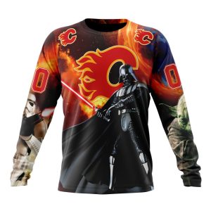 Customized NHL Calgary Flames Specialized Darth Vader Star Wars Unisex Sweatshirt SWS1283