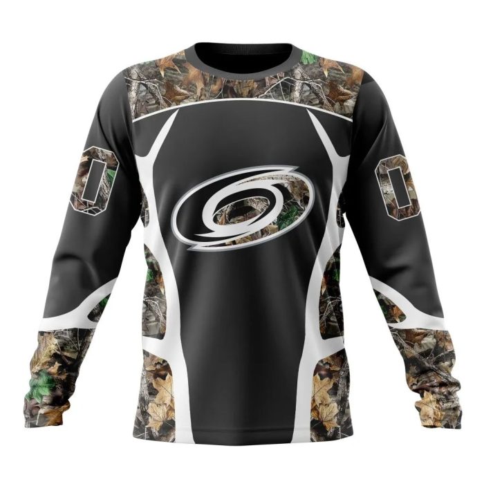 Customized NHL Carolina Hurricanes Special Camo Hunting Design Unisex Sweatshirt SWS1291