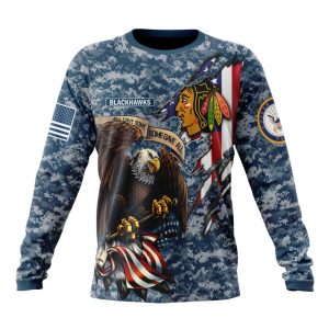 Customized NHL Chicago Blackhawks Honor US Navy Veterans Unisex Sweatshirt SWS1303