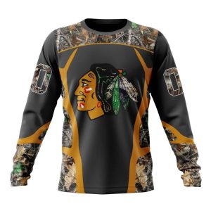 Customized NHL Chicago Blackhawks Special Camo Hunting Design Unisex Sweatshirt SWS1304