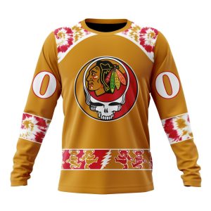 Customized NHL Chicago Blackhawks Special Grateful Dead Skull Unisex Sweatshirt SWS1305