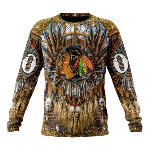 Customized NHL Chicago Blackhawks Special Native Costume Design Unisex Sweatshirt SWS1306