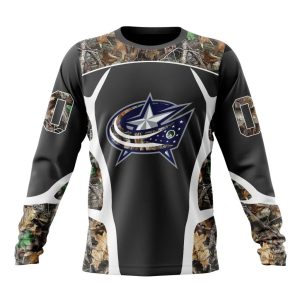 Customized NHL Columbus Blue Jackets Special Camo Hunting Design Unisex Sweatshirt SWS1330