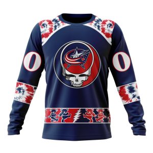 Customized NHL Columbus Blue Jackets Special Grateful Dead Skull Unisex Sweatshirt SWS1331