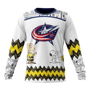 Customized NHL Columbus Blue Jackets Special Snoopy Design Unisex Sweatshirt SWS1334