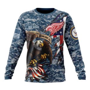 Customized NHL Detroit Red Wings Honor US Navy Veterans Unisex Sweatshirt SWS1355