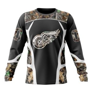 Customized NHL Detroit Red Wings Special Camo Hunting Design Unisex Sweatshirt SWS1356