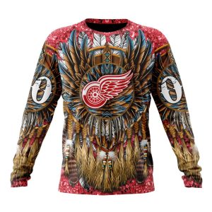 Customized NHL Detroit Red Wings Special Native Costume Design Unisex Sweatshirt SWS1358