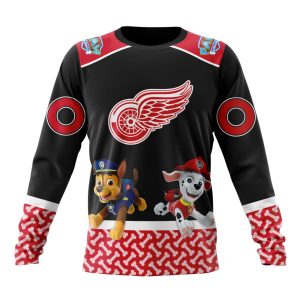 Customized NHL Detroit Red Wings Special Paw Patrol Design Unisex Sweatshirt SWS1359