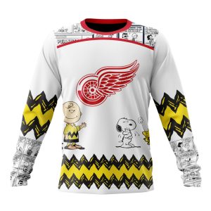 Customized NHL Detroit Red Wings Special Snoopy Design Unisex Sweatshirt SWS1360
