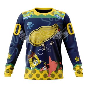 Customized NHL Detroit Red Wings Specialized Jersey With SpongeBob Unisex Sweatshirt SWS1364