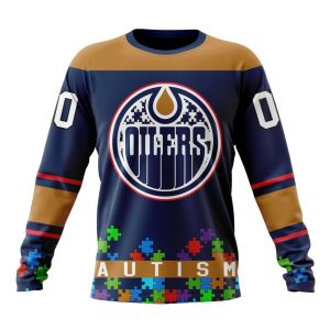 Customized NHL Edmonton Oilers Hockey Fights Against Autism Unisex Sweatshirt SWS1367