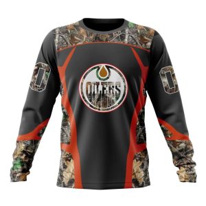 Customized NHL Edmonton Oilers Special Camo Hunting Design Unisex Sweatshirt SWS1368
