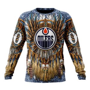 Customized NHL Edmonton Oilers Special Native Costume Design Unisex Sweatshirt SWS1370