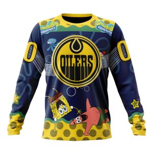 Customized NHL Edmonton Oilers Specialized Jersey With SpongeBob Unisex Sweatshirt SWS1376