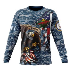 Customized NHL Minnesota Wild Honor US Navy Veterans Unisex Sweatshirt SWS1406