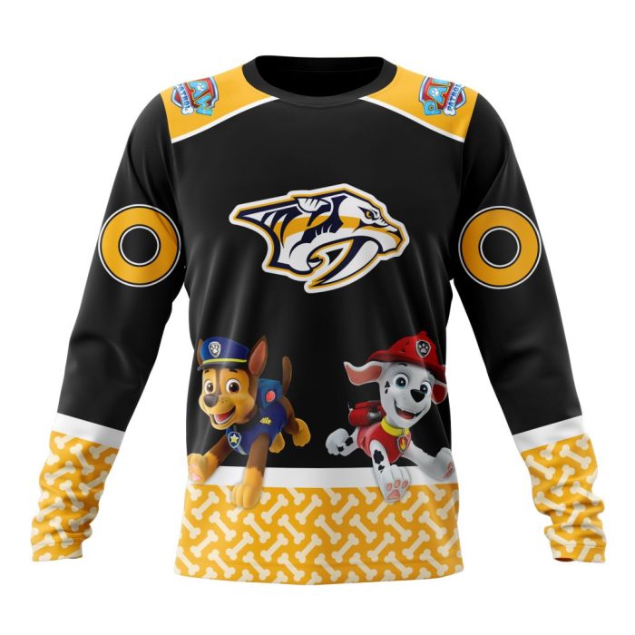 Customized NHL Nashville Predators Special Paw Patrol Design Unisex Sweatshirt SWS1435