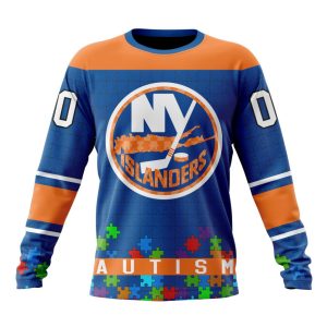 Customized NHL New York Islanders Hockey Fights Against Autism Unisex Sweatshirt SWS1456