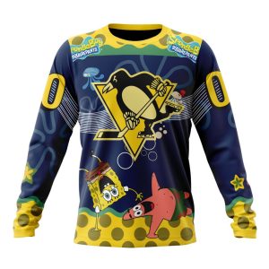 Customized NHL Pittsburgh Penguins Specialized Jersey With SpongeBob Unisex Sweatshirt SWS1517
